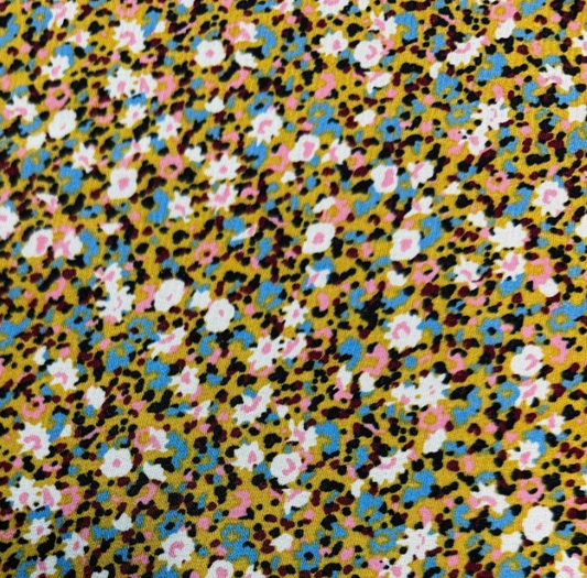 Floral printed multi colour 2 woven crepe de chine fabric