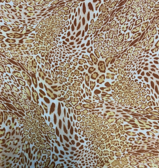 Animal multi coloured printed woven crepe de chine fabric