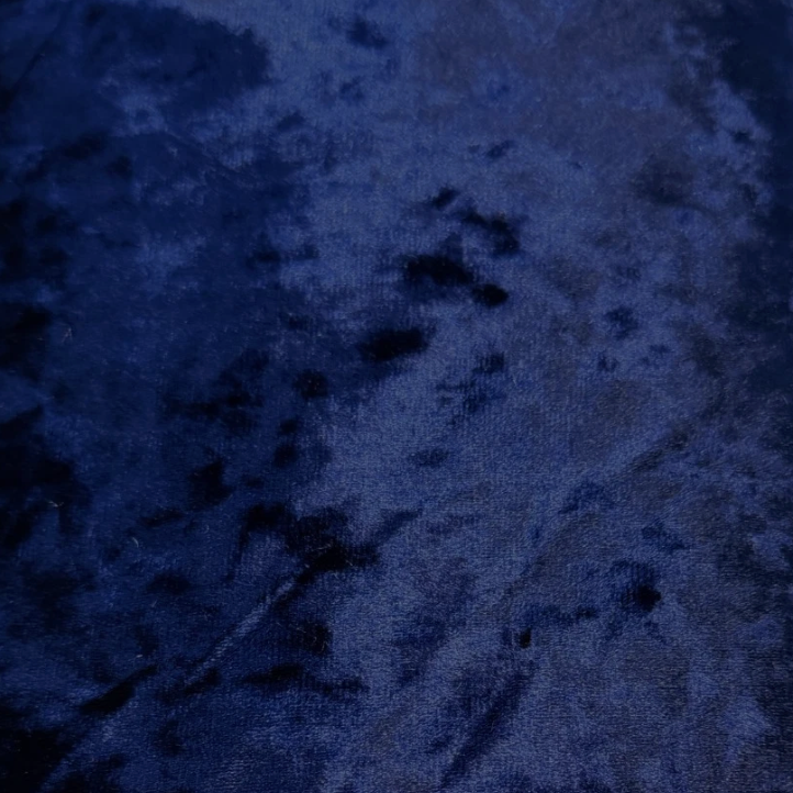 3 Metres Marbled Velvet Spandex Stretch Fabric (58 Inches) - Navy