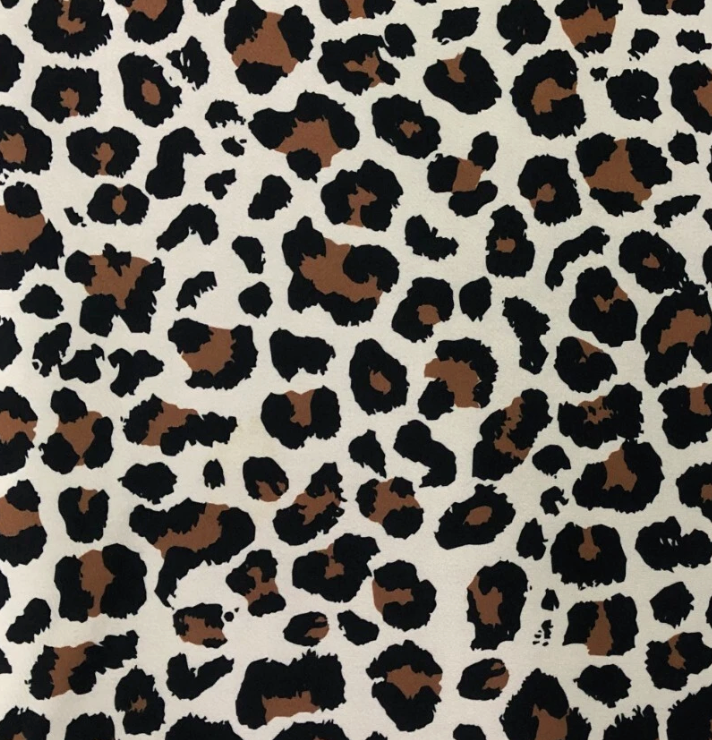 Animal print multi coloured Liverpool textured scuba jersey stretch fabric