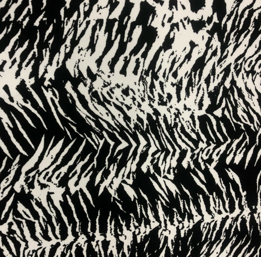 Animal print multi coloured black Liverpool textured scuba jersey stretch fabric