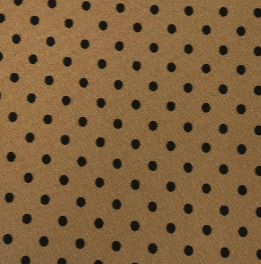 Polka dot mustard printed Liverpool textured scuba jersey stretch fabric