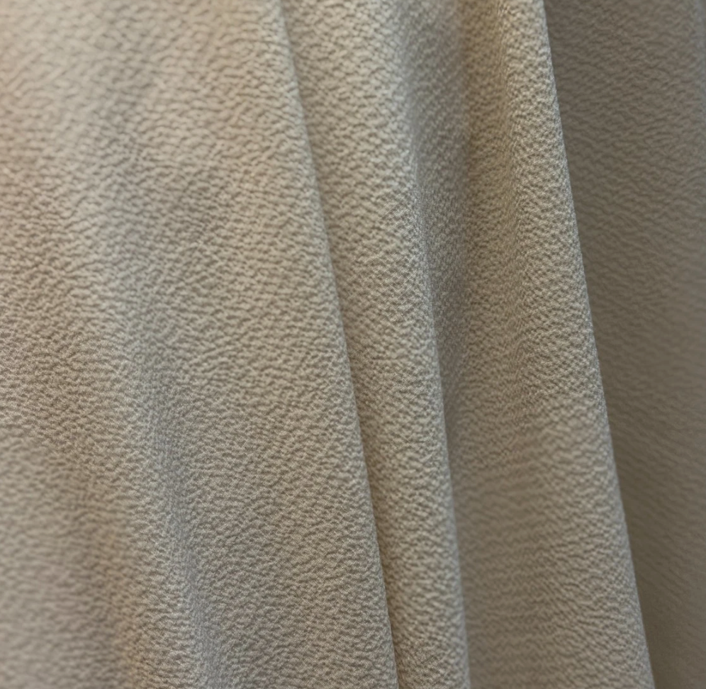 Plain stone Liverpool textured scuba jersey stretch fabric