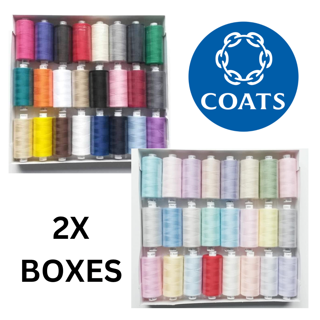48 assorted pastel Coats Moon 1000 yards thread spools