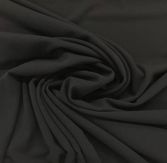 plain black scuba crepe stretch jersey fabric 58 inches wide per metre
